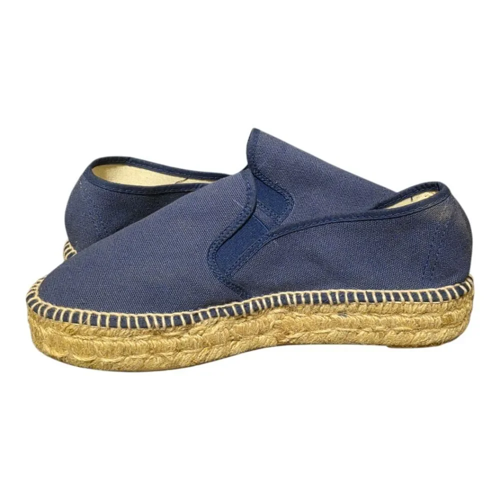 BIANKINA Vegan Organic Navy Slip-On Espadrilles - Size 39 (8)‎